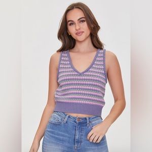Purple knit sweater vest top
